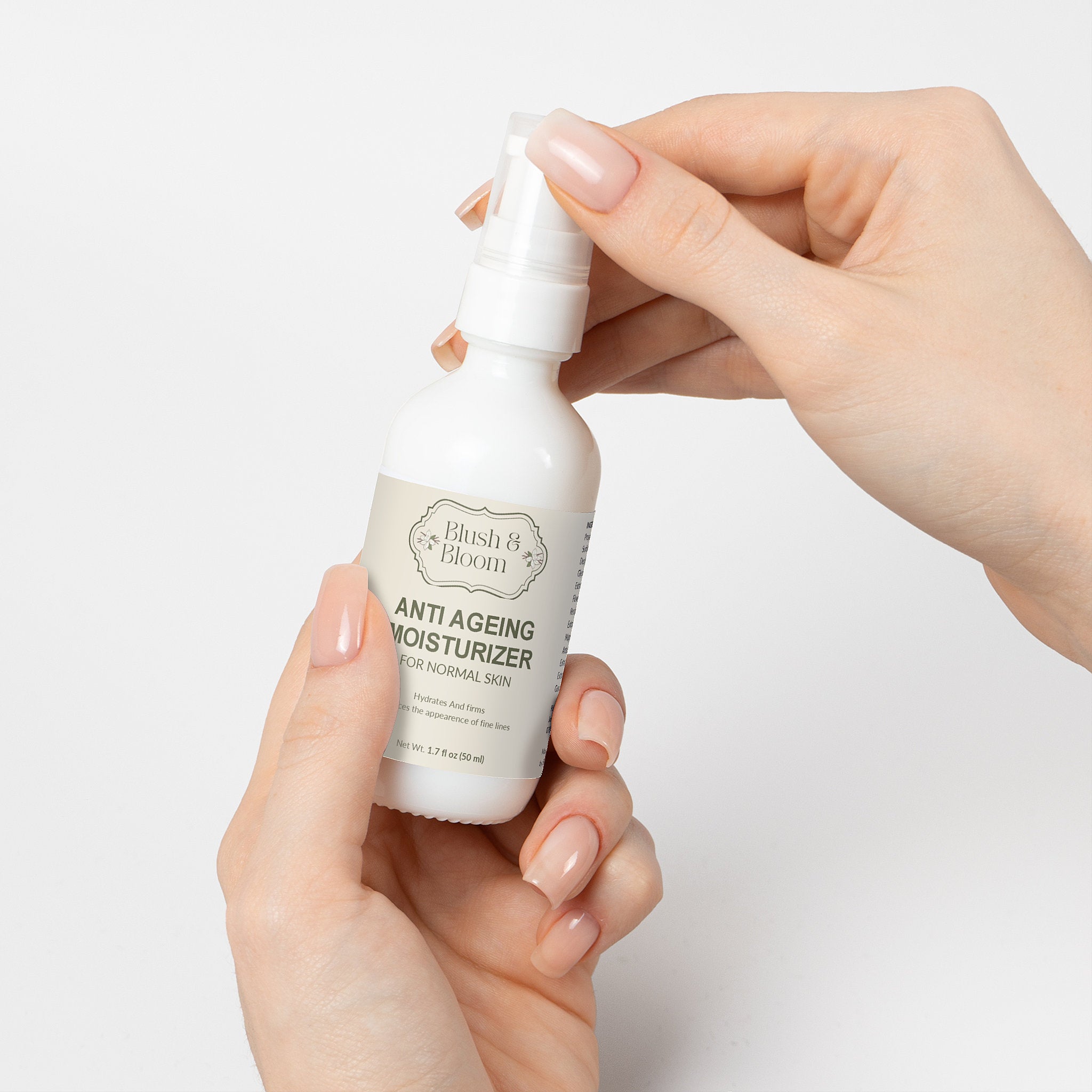 Anti Aging Moisturizer Packaging By Blush And Bloom Care US