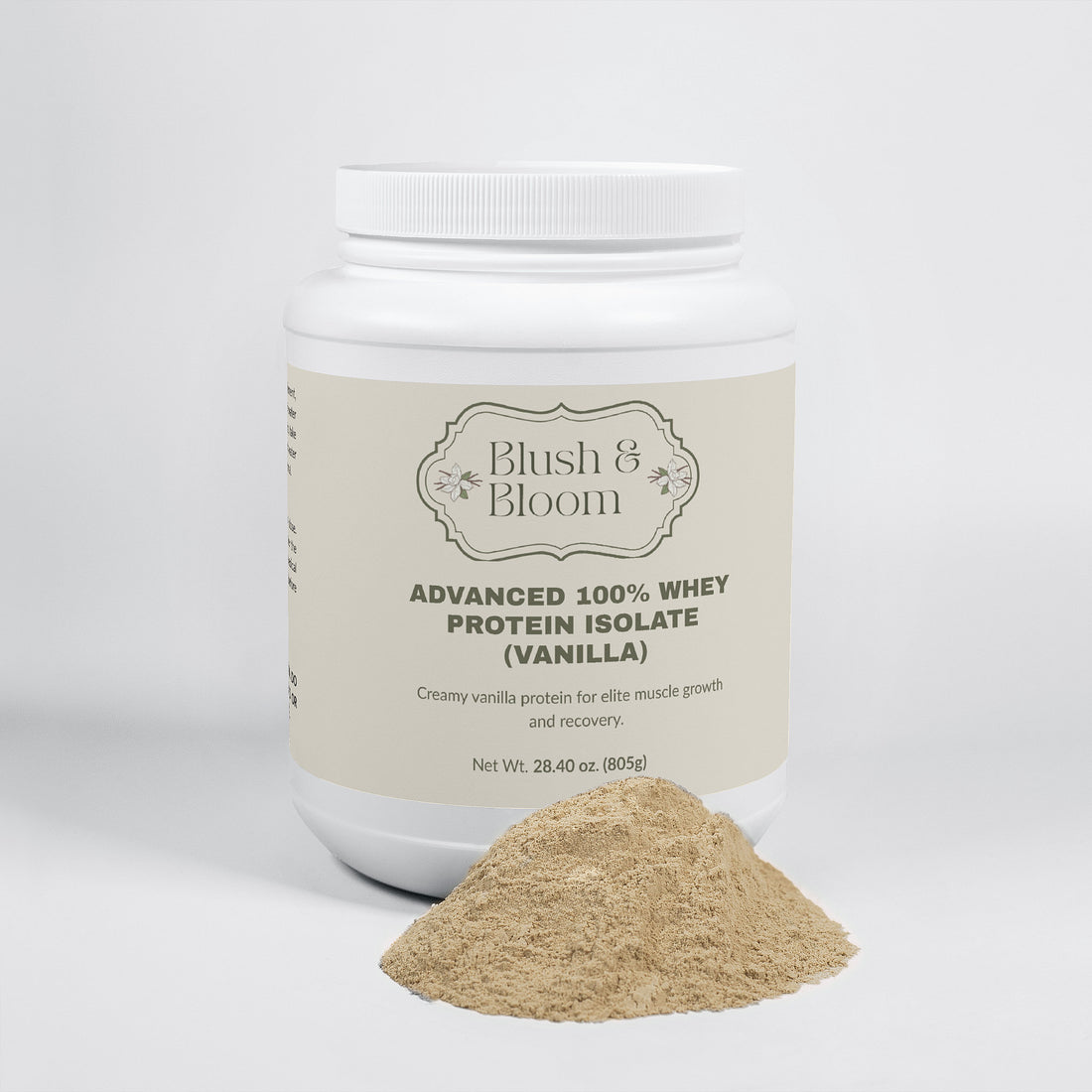 Powdered 100% Whey Protein Isolate Vanilla By Blush And Bloom USA