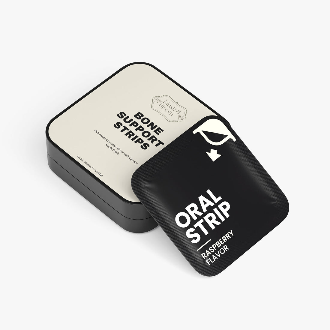 Bone Support Oral Strips Packaging By Blush And Bloom Care US