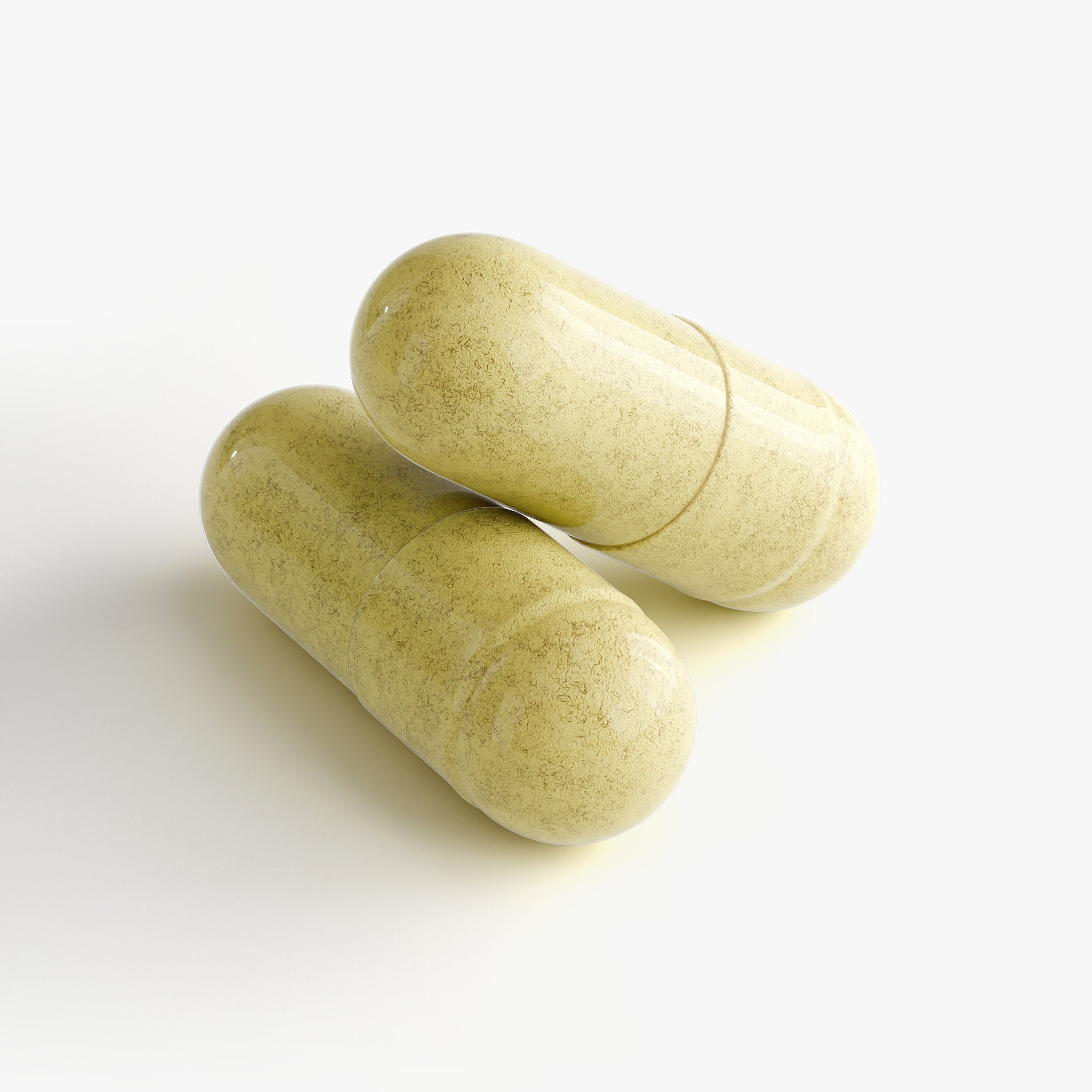 Two green capsules Of NAD+ Suppliment Byh Blush And Bloom Care Beauty Store USA