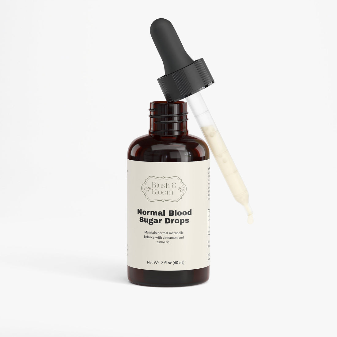 Bottle of 'Normal Blood Sugar Drops' With Dropper By Blush And Bloom Care Beauty Store USA