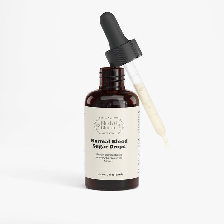 Bottle of 'Normal Blood Sugar Drops' With Dropper By Blush And Bloom Care Beauty Store USA