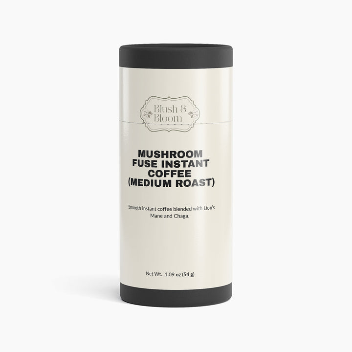 Canister of Blush & Bloom Mushroom Fuse Instant Coffee By Blush And Bloom Care US