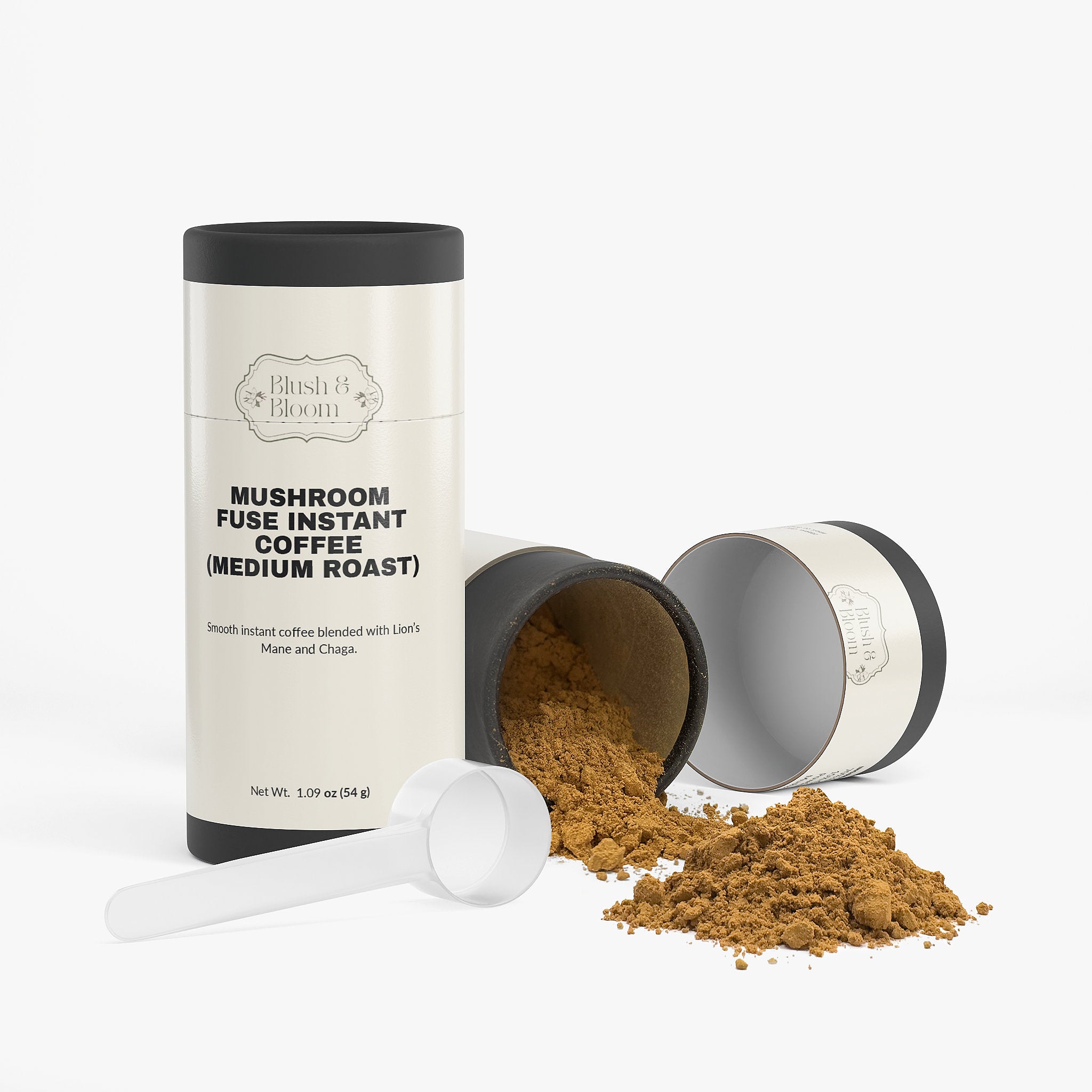 Blush & Bloom Mushroom Fuse Instant Coffee container By Blush And Bloom Care Beauty Store US