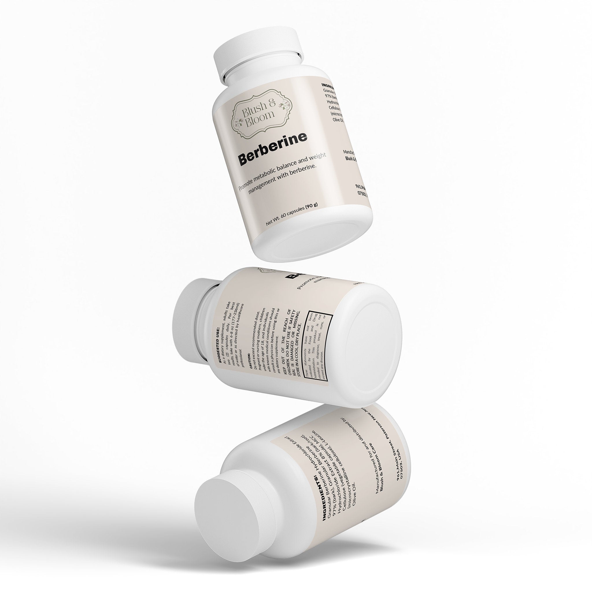 Packaging Of Berberine For Metabloic Balance By Blush And Bloom Care USA