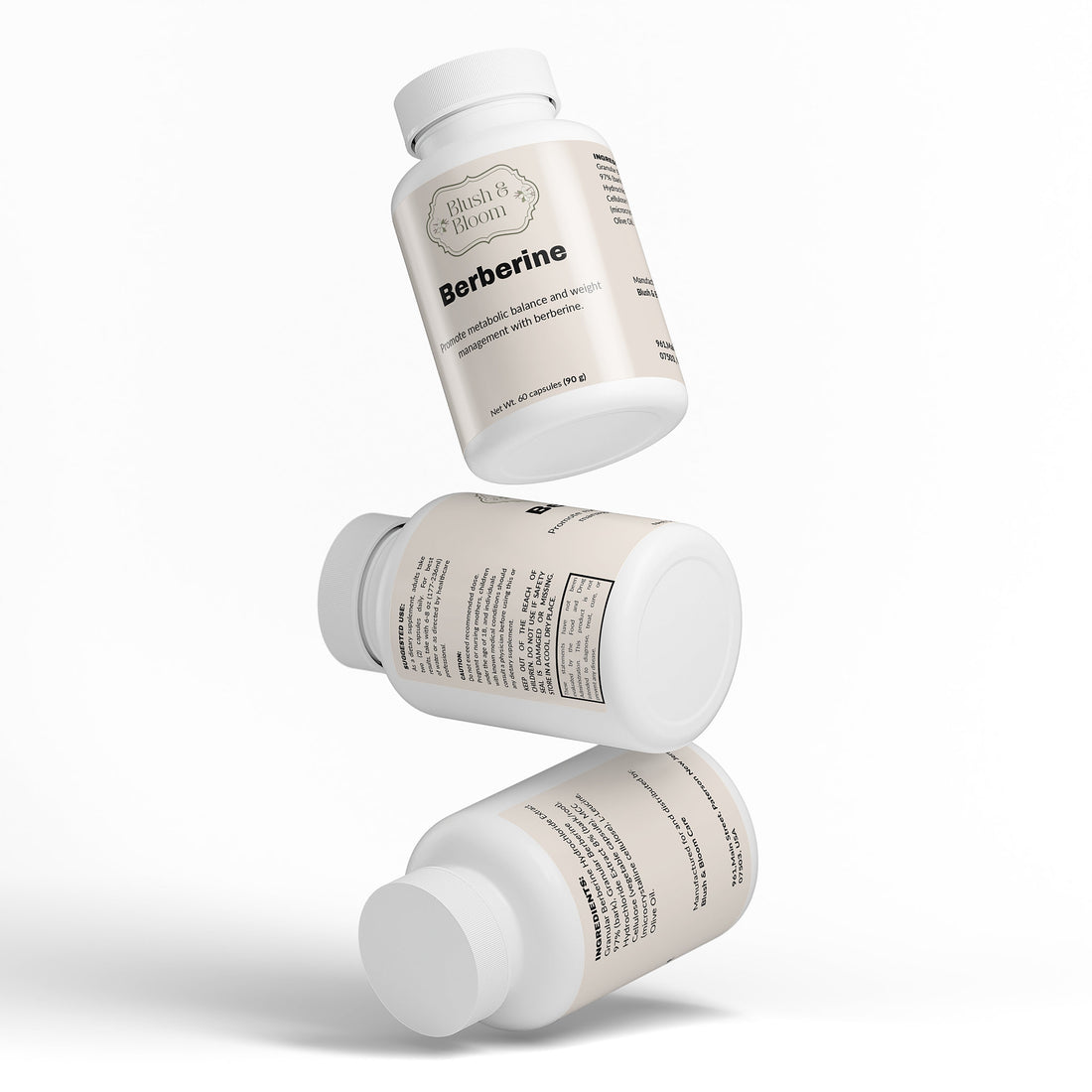 Packaging Of Berberine For Metabloic Balance By Blush And Bloom Care USA