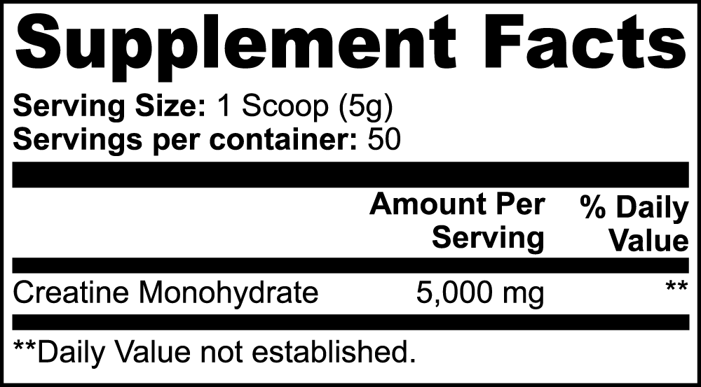 Suppliment Facts Of Creatine Monohydrate To Support Muscle Protein By Blush And Bloom Care Beauty Store USA