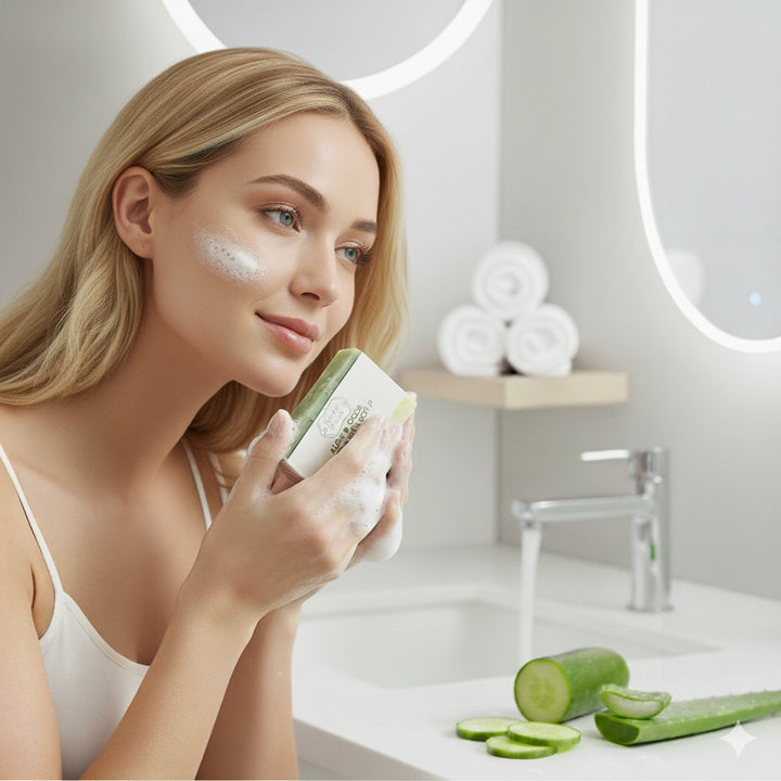 Aloe & Cool Cucumber Soap For Face And Body By Blush And Bloom Care US