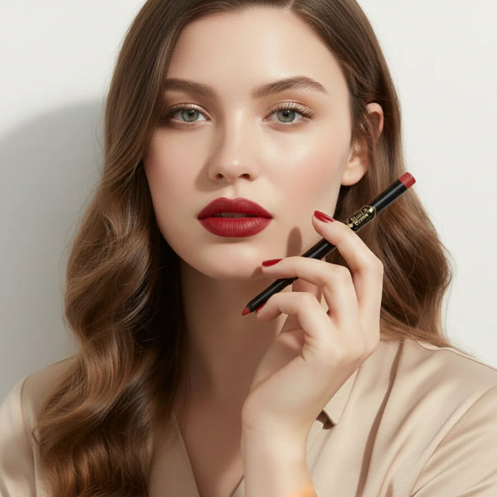 Women Using Automatic Lip Liner Scarlet Long-Lasting & Precise Definition By Blush And Bloom Care US