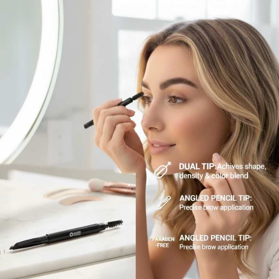 Black Automatic Eyebrow Pencil – Waterproof & Natural Finish