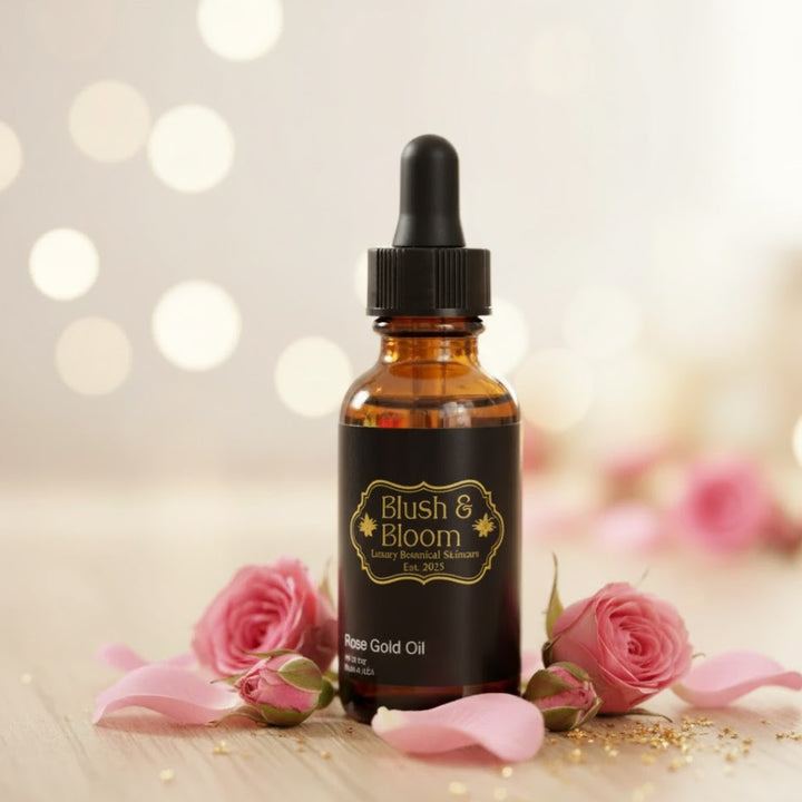 Anti-Aging Rose Gold Facial Oil: Brightening & Firming Serum