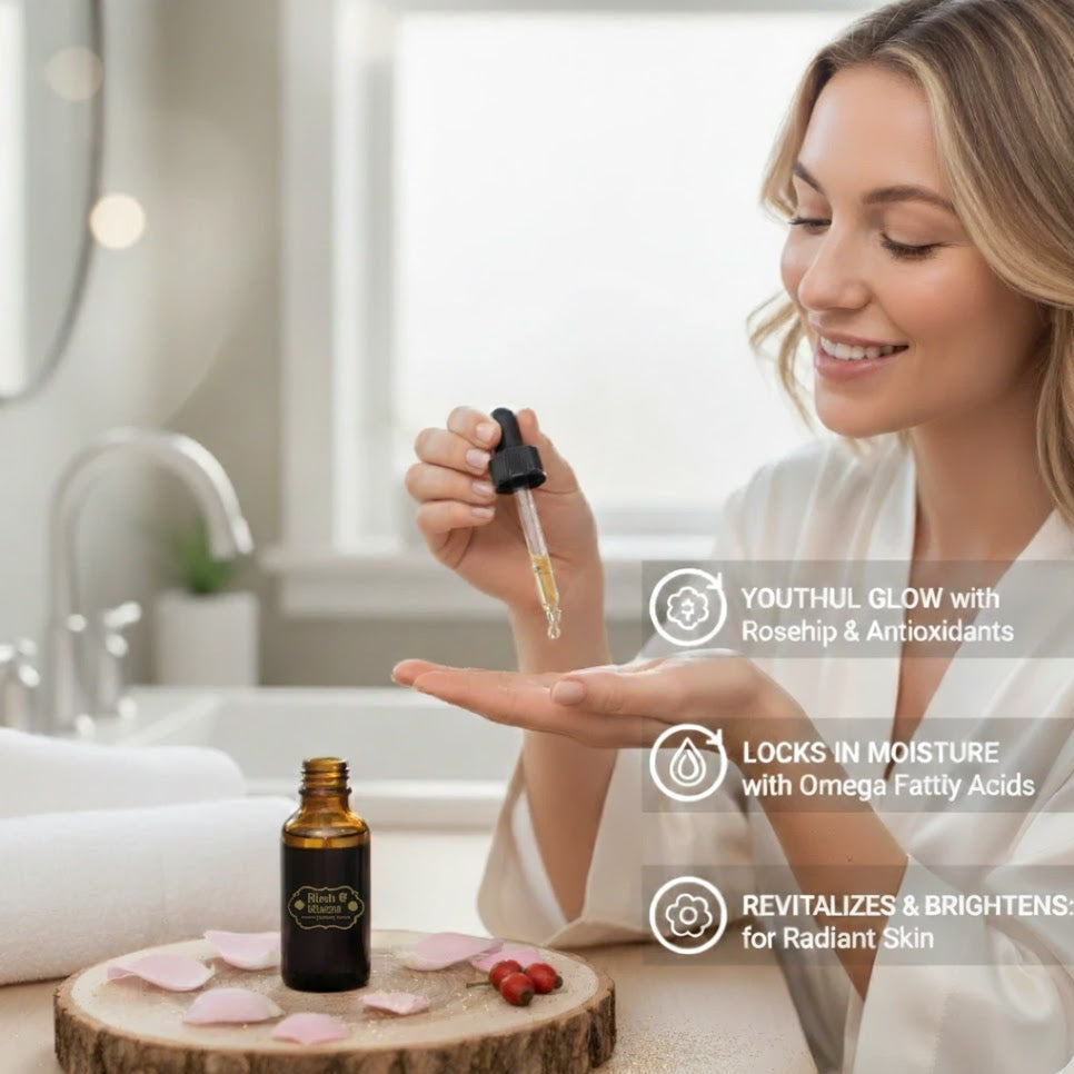 Anti-Aging Rose Gold Facial Oil: Brightening & Firming Serum